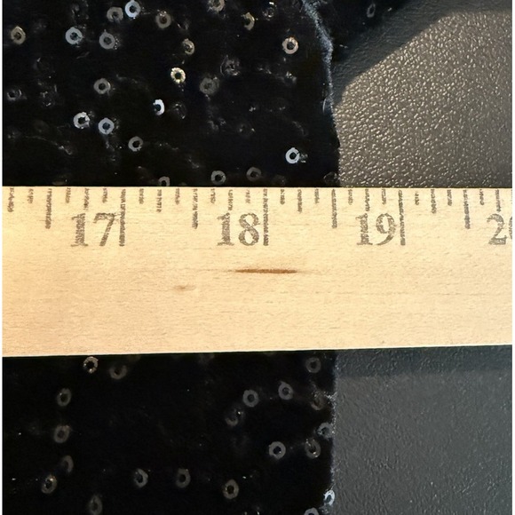 RSVP Talbots Womens 16 Black Formal Party Dress Velvet Sequins Cruise Holiday - Picture 5 of 9